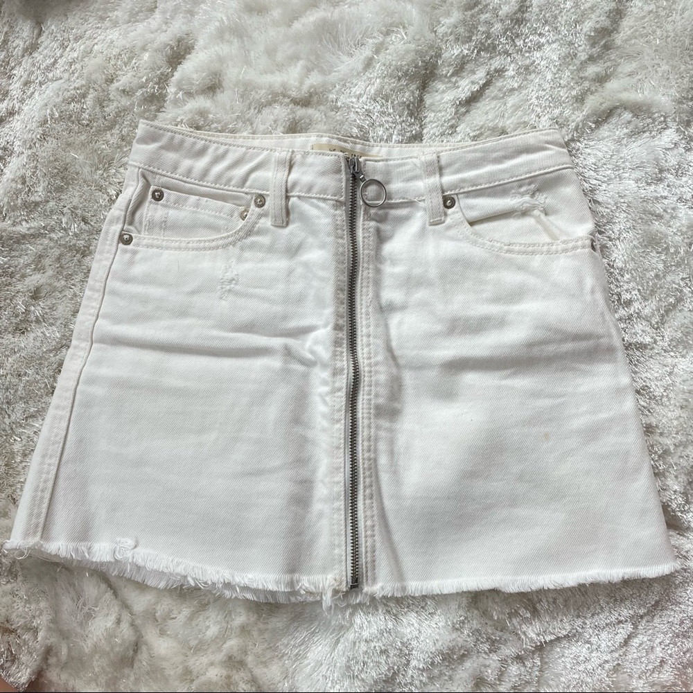 Free People white Jean skirt